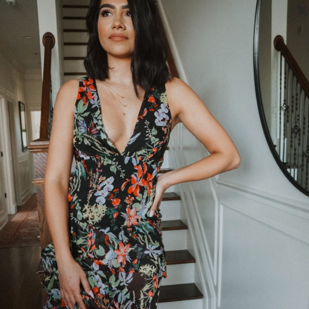 Floral Tiered Ruffle High-Low Dress - Picture 5 of 16